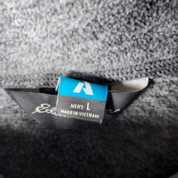 Eddie Bauer Men’s L ¼‑Zip Sweater Fleece Hoodie Gray Pocket Pullover Outdoor - Picture 5 of 9